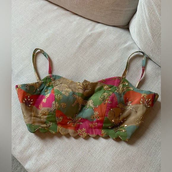 Paulmi & Harsh Multicolor Jacket and Draped Skirt Set - Picture 4 of 6